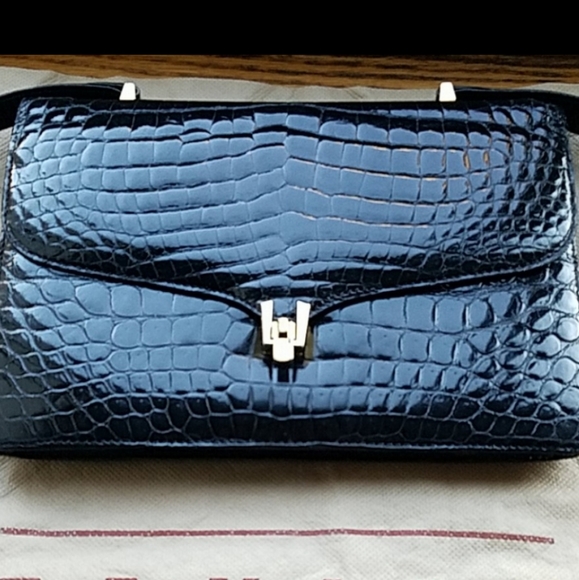 Handbags - Crocodile Crossbody Black Bag